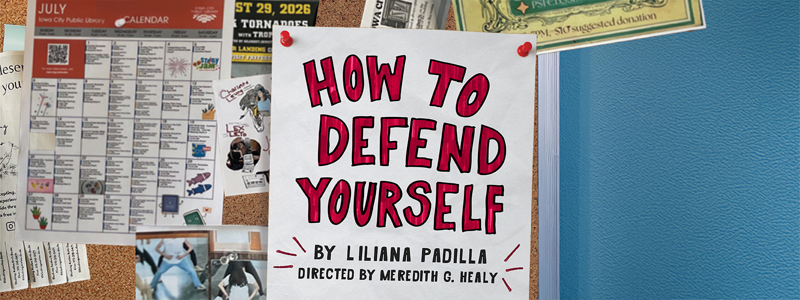 How To Defend Yourself hand written in Sharpie on printer paper pinned to a community bulletin board