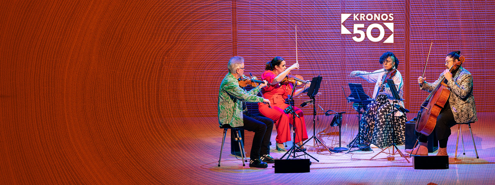 Kronos Quartet performing on stage