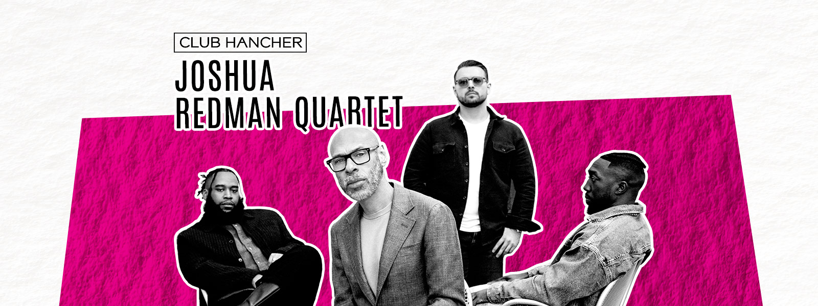 Black and white collage of Joshua Redman Quartet