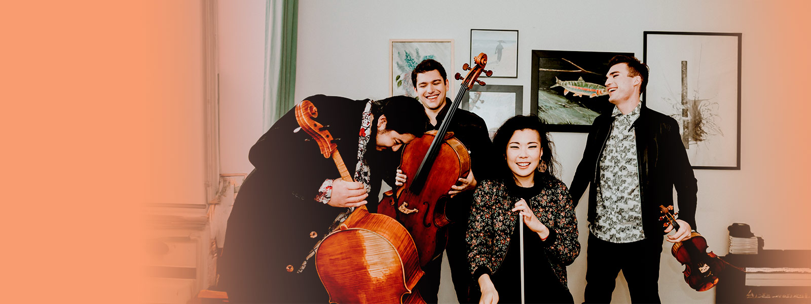 Owls quartet posing with their instruments