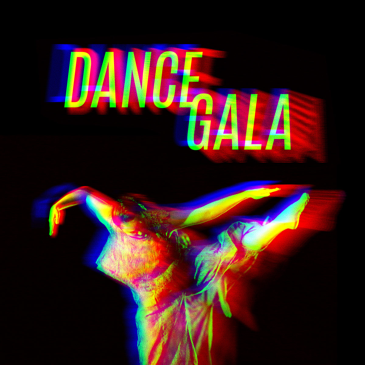 Dance Gala dancer in motion glitching