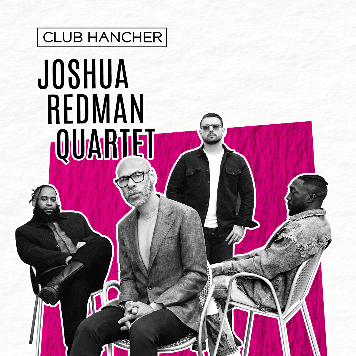 Black and white collage of Joshua Redman Quartet