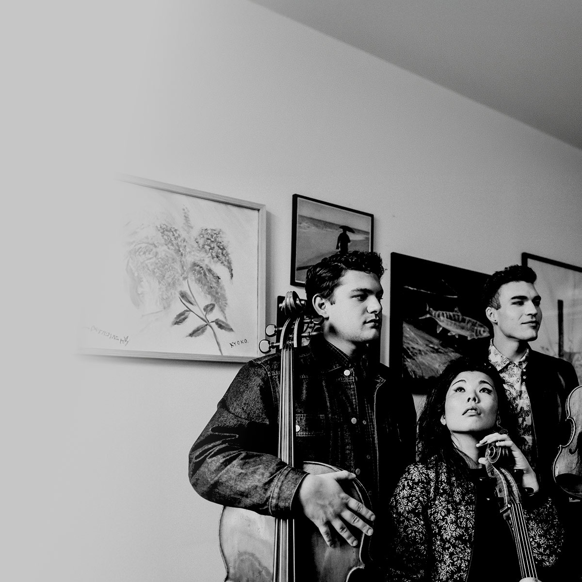 Owls quartet posing with their instruments