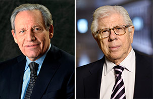 Woodward and Bernstein's headshots, side by side