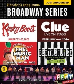 Hancher's 2025-26 Broadway Series: Kinky Boots, Clue, The Music Man, Beetlejuice, RENT in Concert