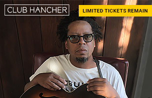 Jeff Parker headshot with his guitar in his lap. Upper right corner: Limited tickets remain