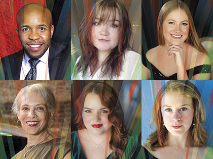 Headshots of Dr. William Menefield, Sheila Williams, and UI students Brie Bevans, Finley McVay,  Kate O’Connell, and Madeline Yankell