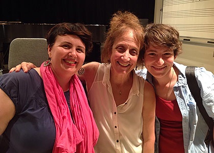 Liz Lerman with MFA students Nina Morrison and Sam Collier