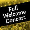 Fall Welcome Concert text against gold background