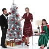 Jane Lynch's A Swingin' Little Christmas: Jane Lynch, Kate Flannery and Tim Davis standing around a white Christmas tree