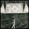 Drawing of Trisha Brown Dancer on stage