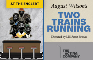 Two Trains Running: The Acting Company banner image with drawn poster