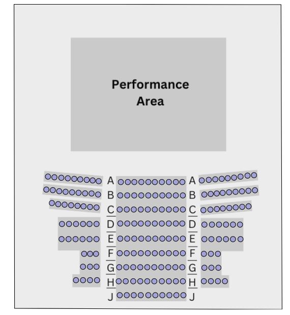 Hadley seating arrangement for on stage seating dance performance