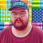 John Moreland headshot against Infinite Dream flag treatment