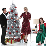 Jane Lynch's A Swingin' Little Christmas Jane Lynch's A Swingin' Little Christmas: Jane Lynch, Kate Flannery and Tim Davis standing around a white Christmas tree