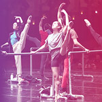 Joffrey Ballet dancers on stage in practice