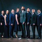VOCES8 singers standing in a v formation